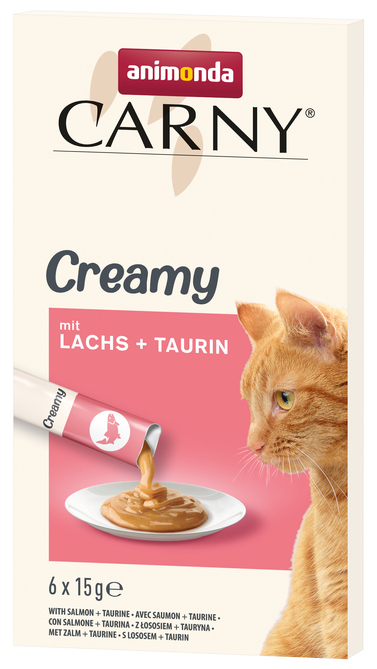 Animonda Snacks Animonda Carny Adult Creamy 11x6x15 g mit Taurin Lachs