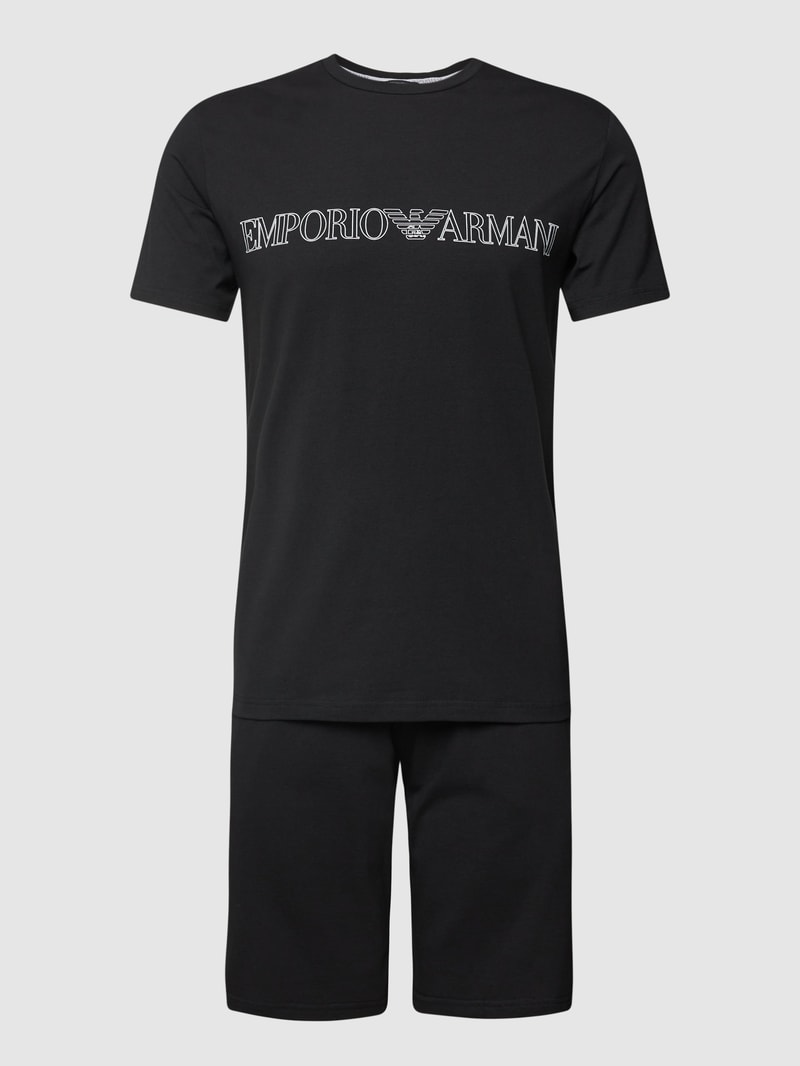 Pyjama mit Label-Print Modell 'MEGALOGO' in schwarz