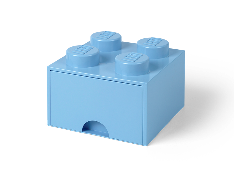 Stein mit 4 Noppen und Schubfach in Hellblau 5006181