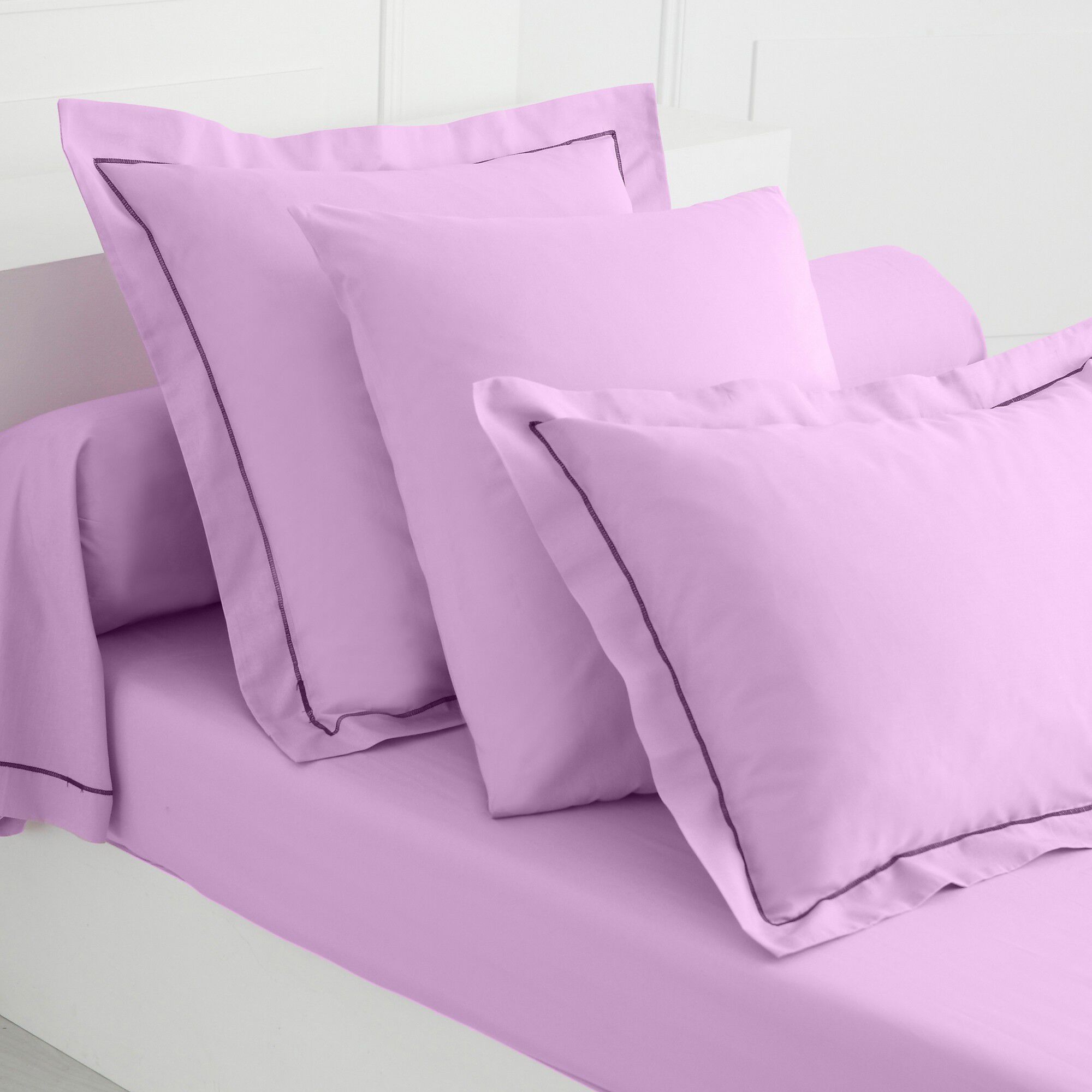 Linge de lit uni polyester-coton Colombine