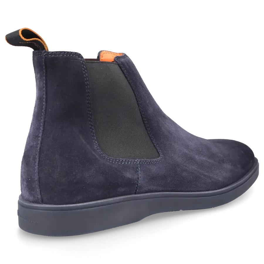 Santoni - Chelsea Boots 18588 Veloursleder - blau