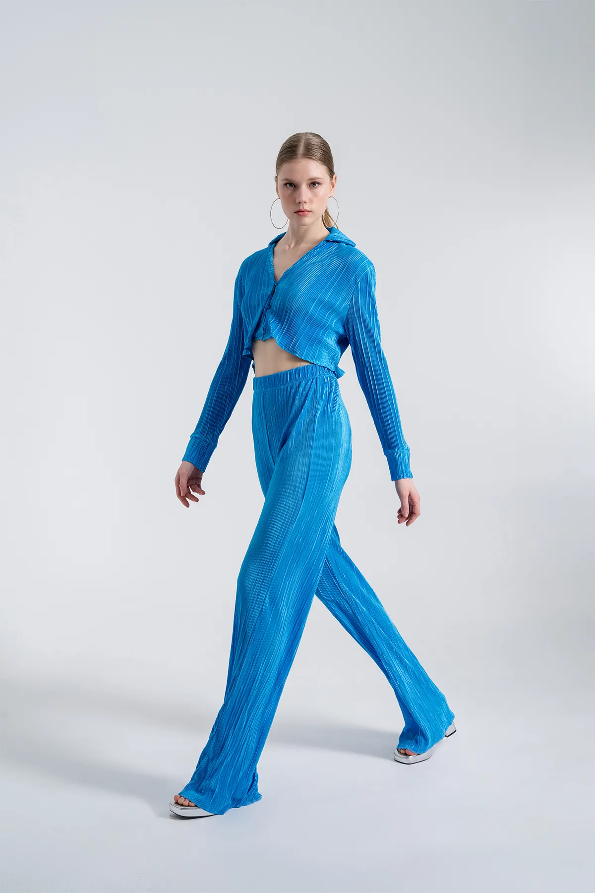 HOLLY LOLLY  Elastische Taille, flexible, bequeme Hose, Blau