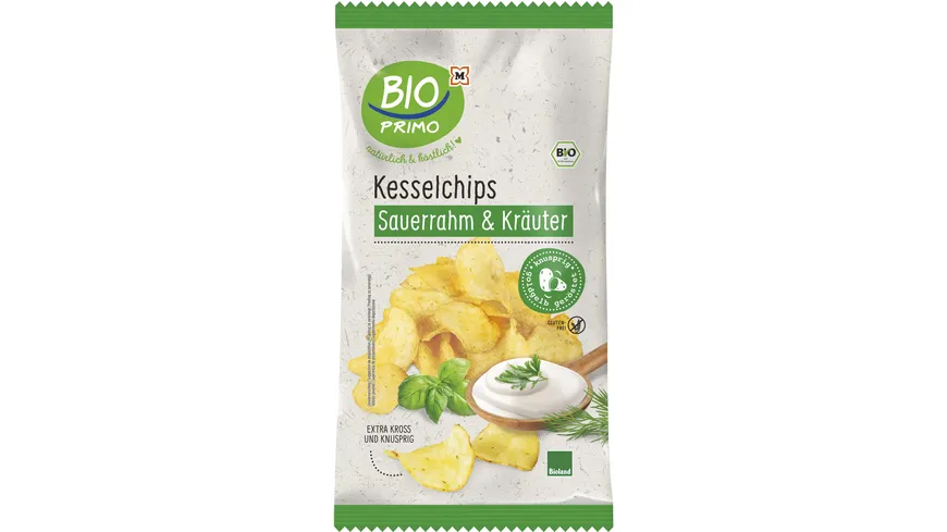 BIO PRIMO Bioland-Kesselchips Sauerrahm & Kräuter 100 g
