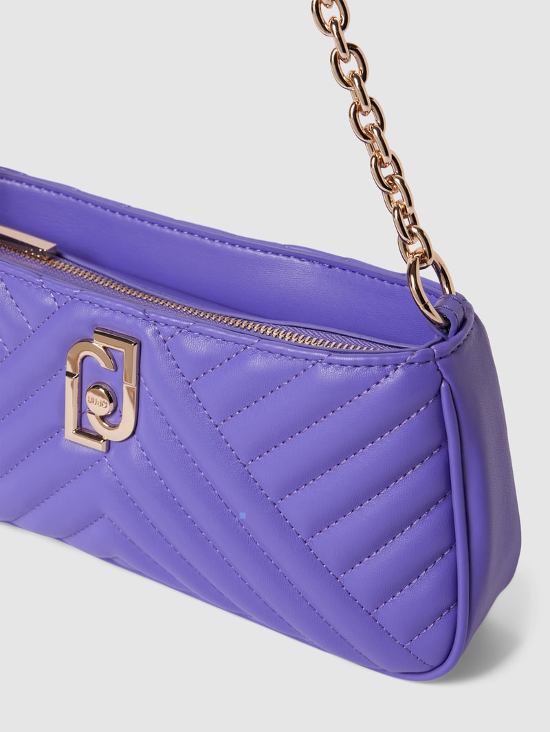Handtasche in Leder- und Stepp-Optik in lila