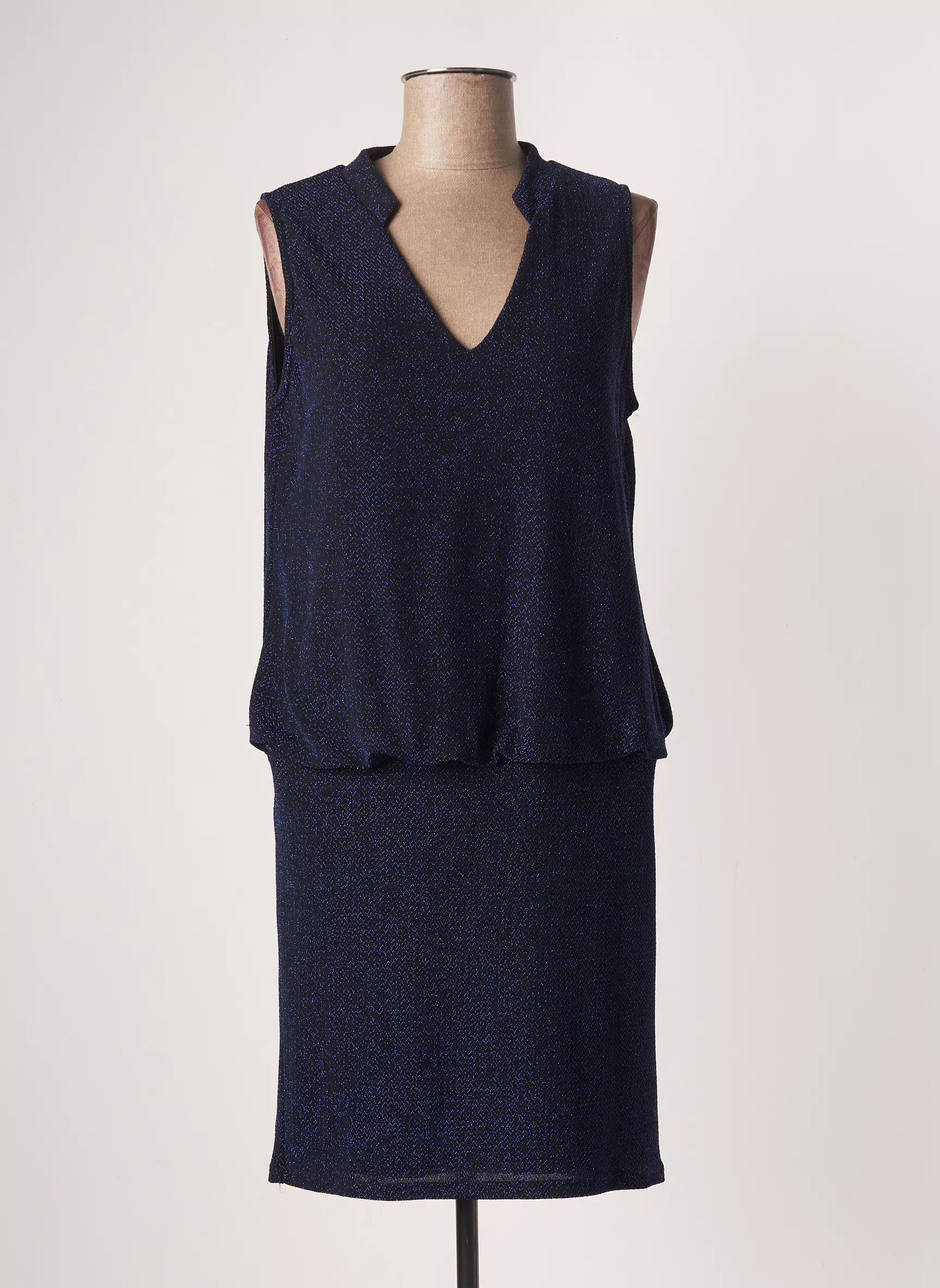 Maille Demoiselle Robes Mi Longues Femme couleur bleu
