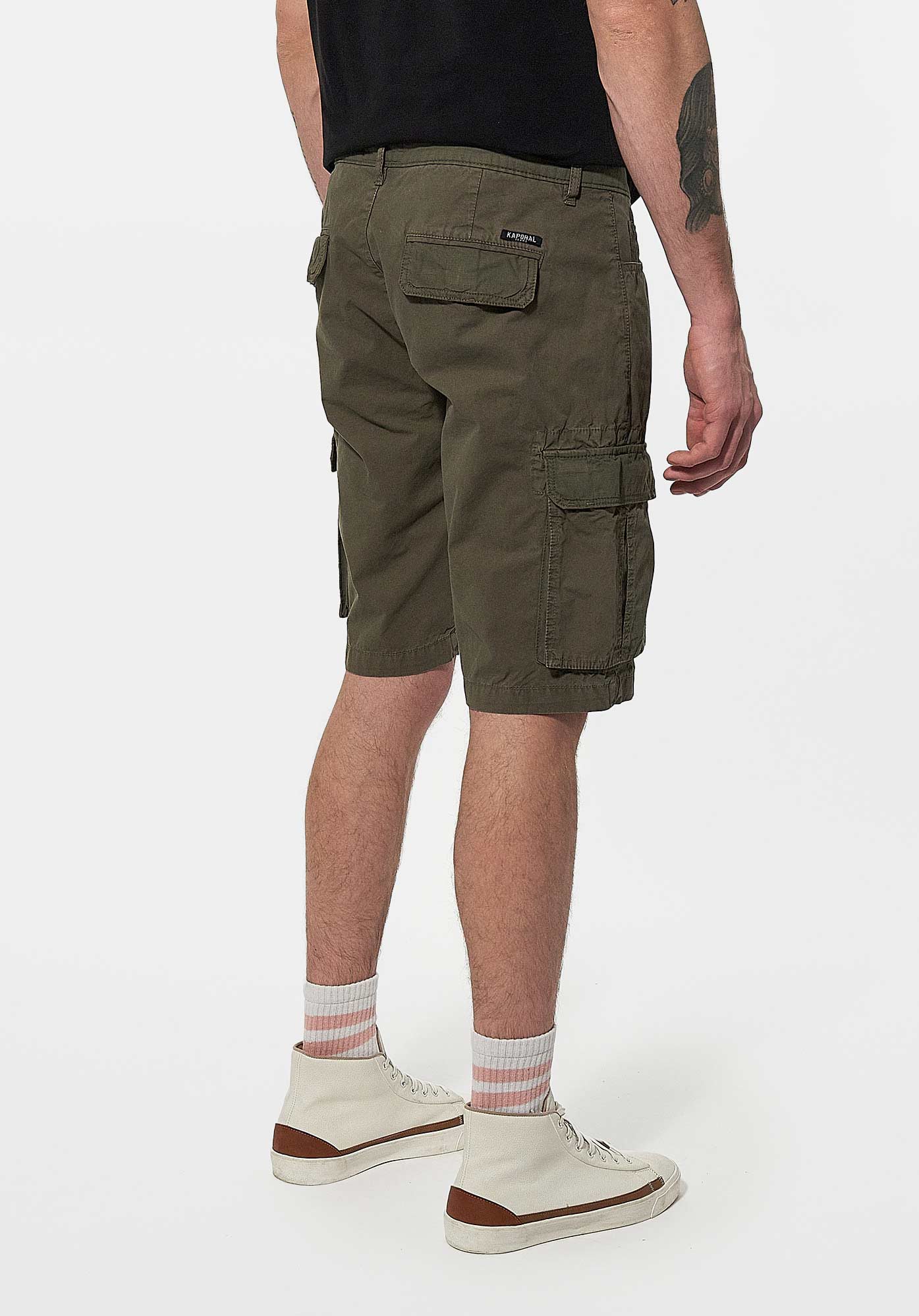 NIMES  Bermuda cargo kaki Homme en 100% coton