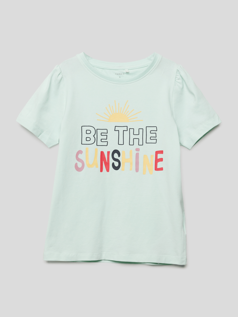 T-Shirt mit Statement-Print in mint