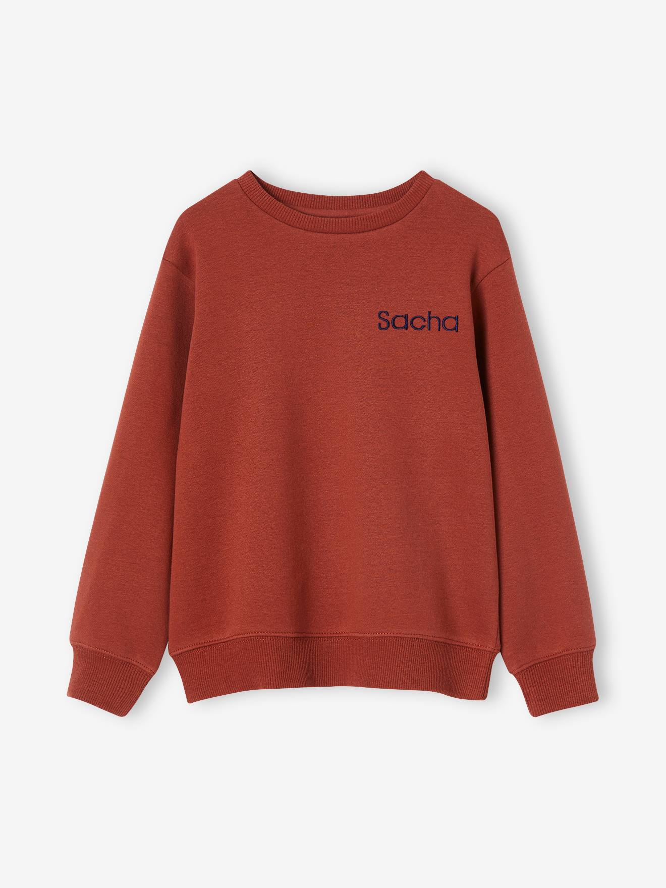Vertbaudet Jungen Sweatshirt, personalisierbar Oeko-Tex - hellbraun