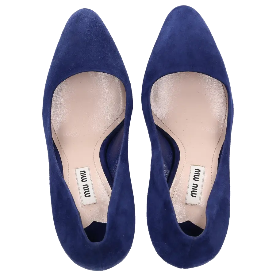 Miu Miu - Plateaupumps Veloursleder - blau