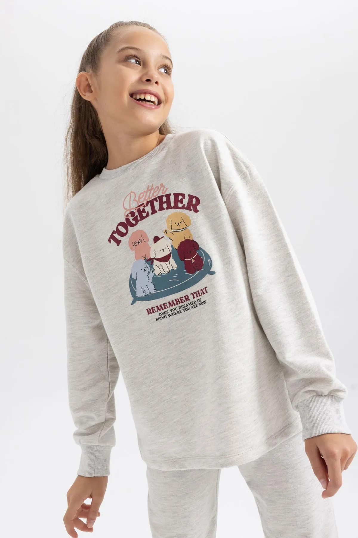DeFacto  Bedrucktes Langarm-Pyjama-Set für Mädchen