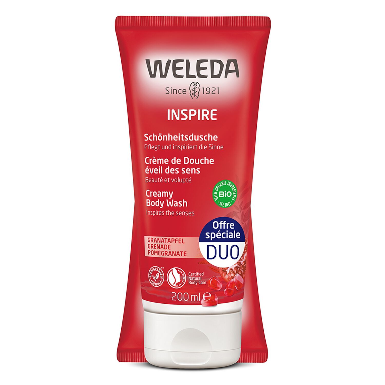 Weleda Grenade Crème de Douche Eveil des Sens - Beauté et Volupté - 2 x 200 ml