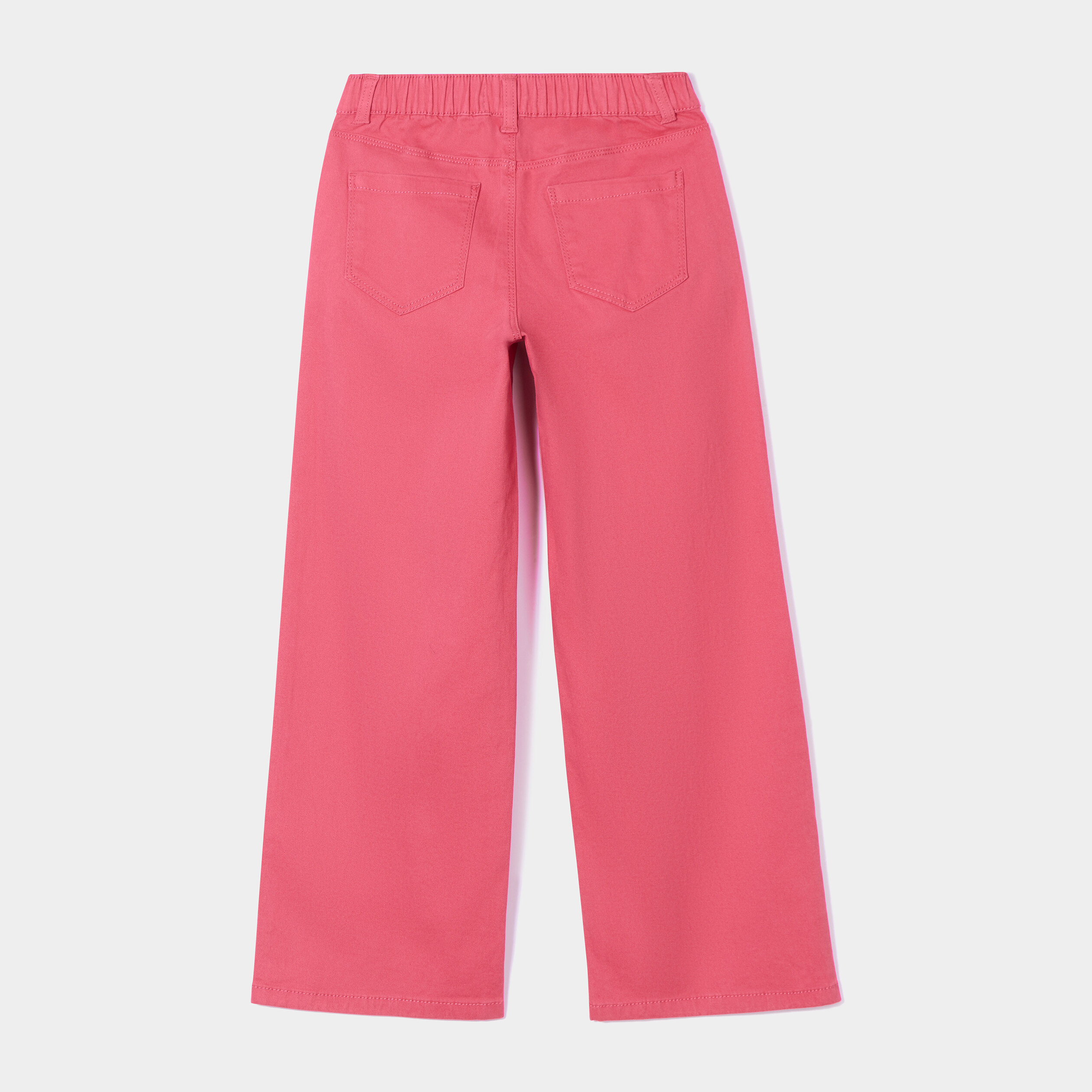 Pantalon large taille élastiquée Creeks rose framboise fille | La Halle