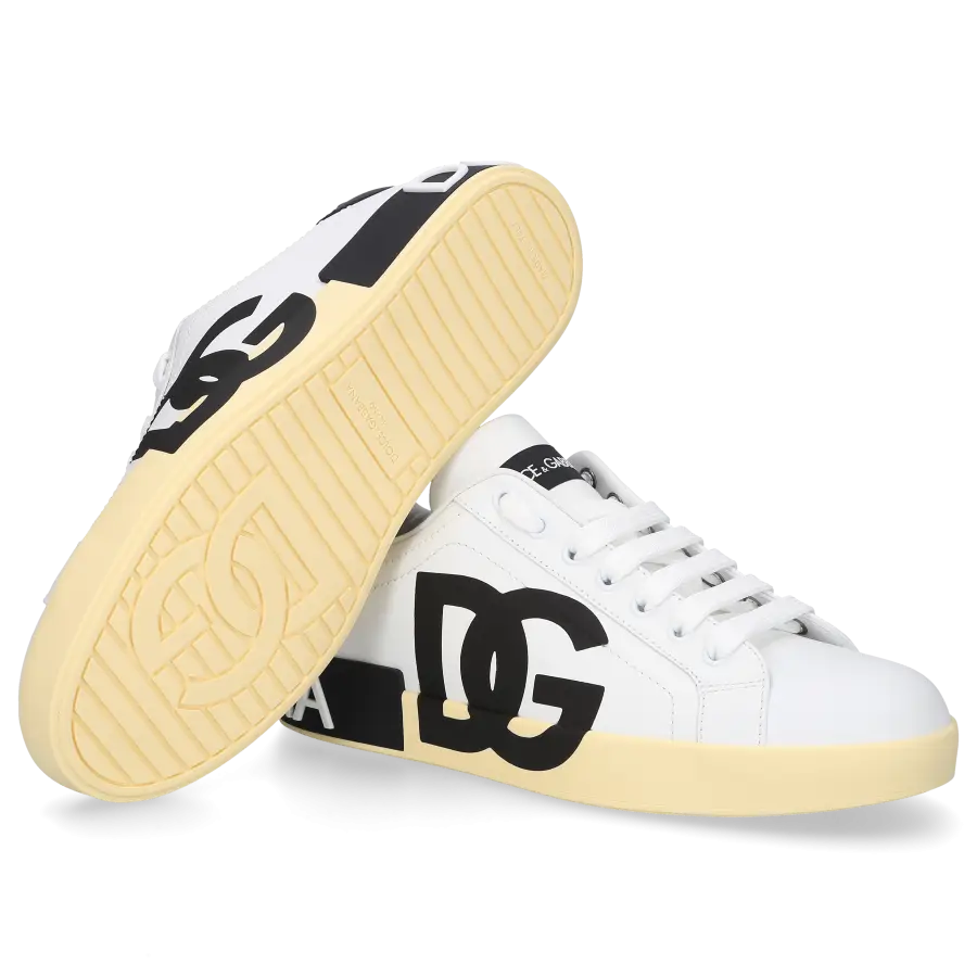 Dolce & Gabbana - Sneaker low PORTOFINO Kalbsleder - weiß