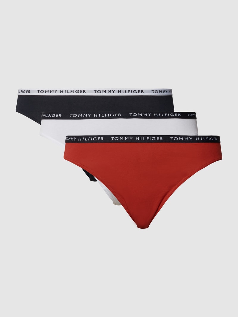Slip mit Stretch-Anteil im 3er-Pack in rot