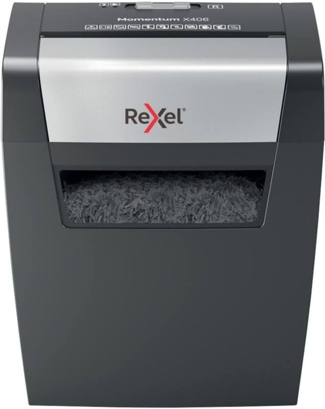 Rexel Momentum X406 Aktenvernichter Partikelschnitt Sicherheitsstufe P-4 6 Blatt