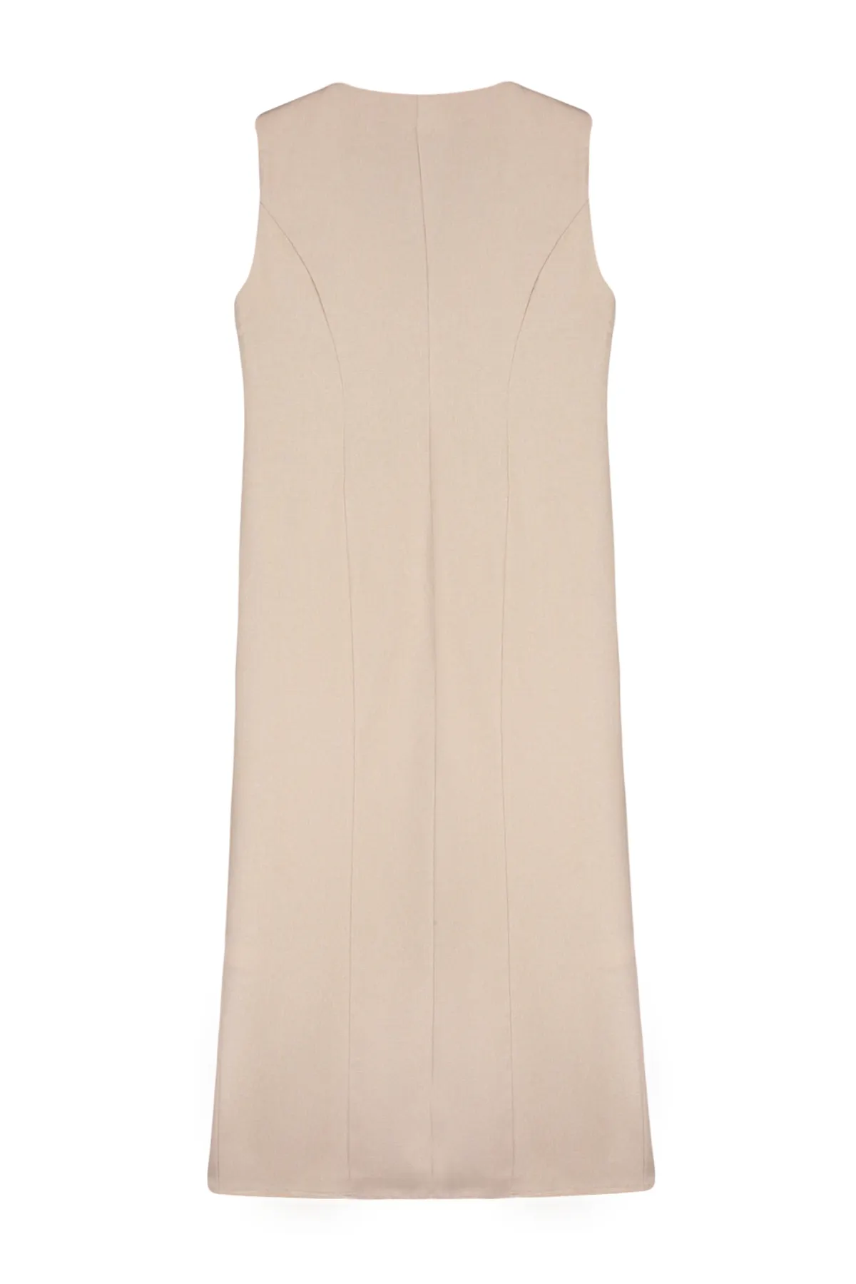 Trendyol Modest  Beige, ungefütterte Weste aus leinwandgewebtem Polyviscon TCTSS24EB00202
