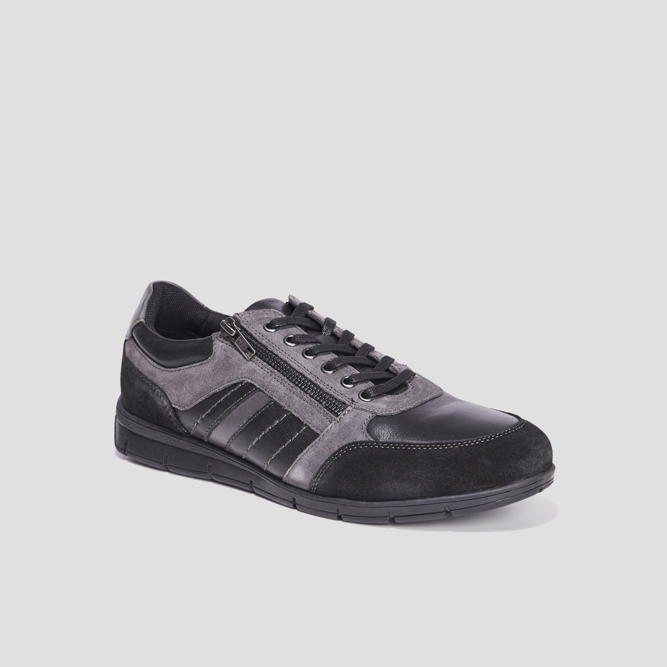 Derbies zippées en cuir Walking Dulula noir homme | La Halle