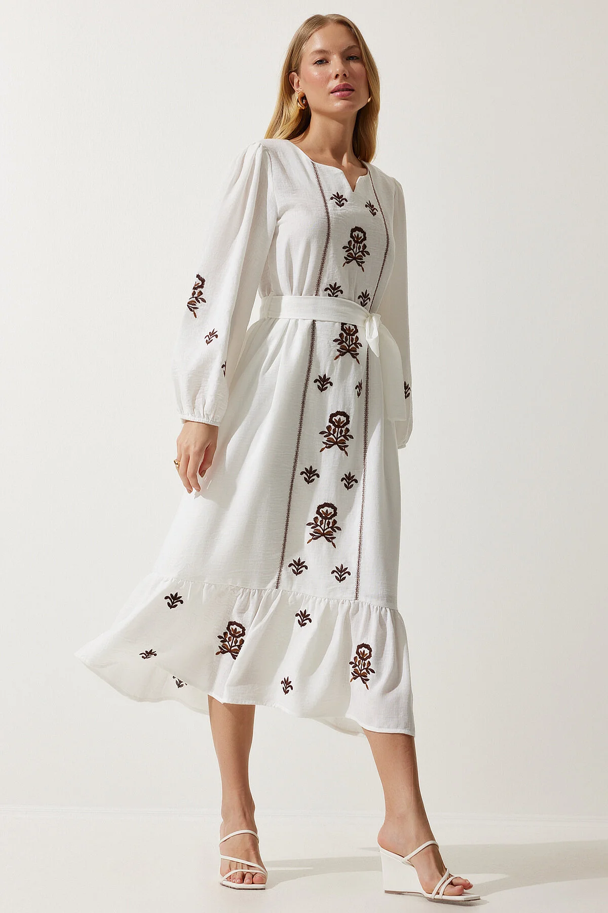 Happiness İstanbul  Kleid - Ecru - A-Linie