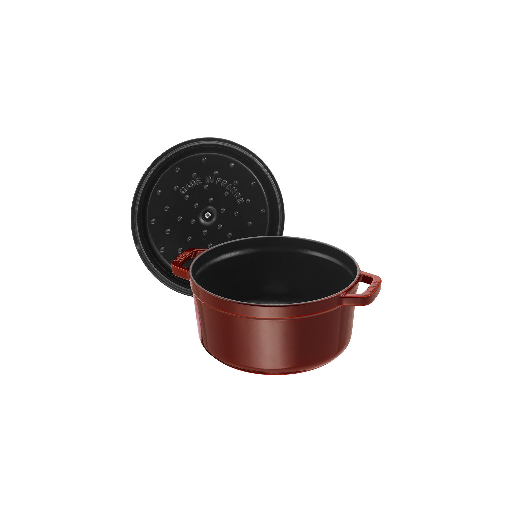 Cocotte 22 cm, rund, Grenadine-Rot, Gusseisen