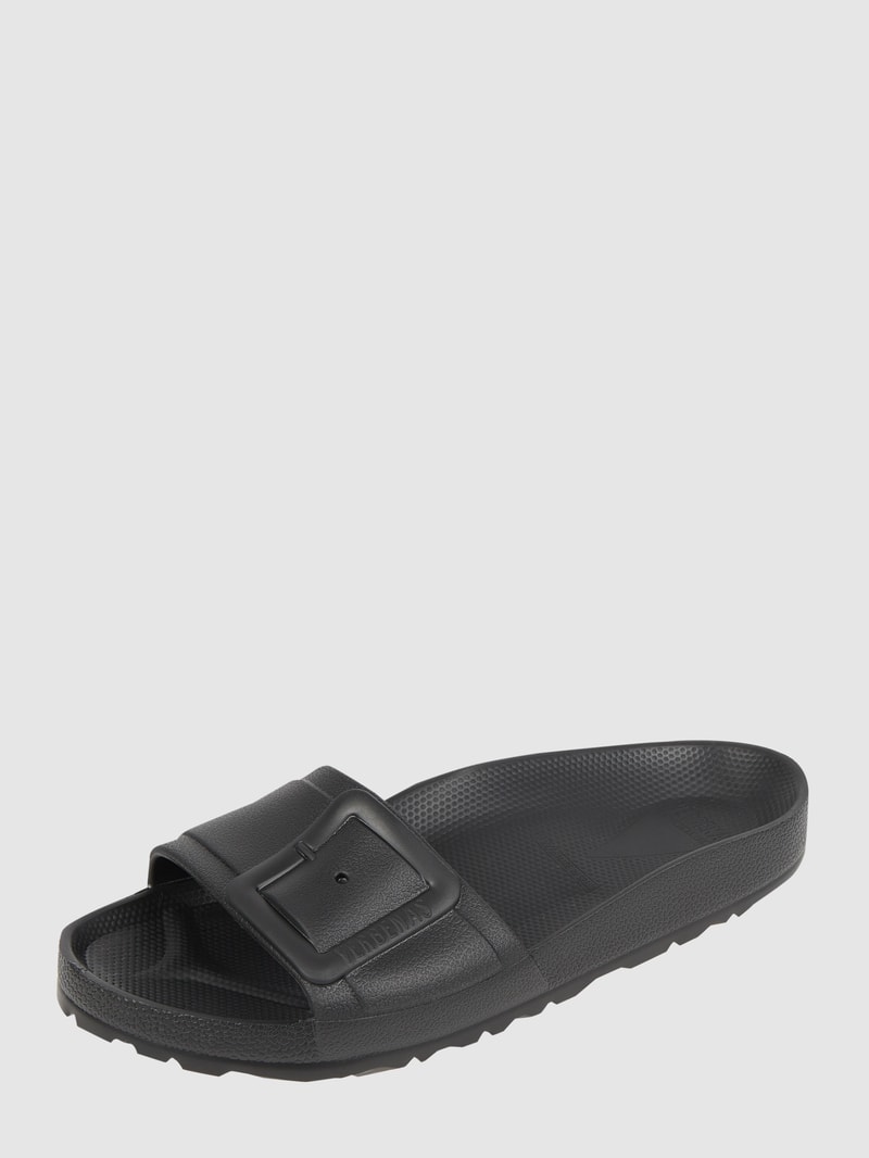 Slides aus Gummi Modell 'Reiko' in schwarz