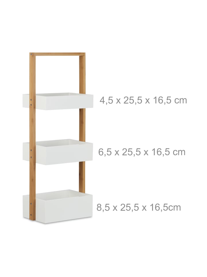 relaxdays Badregal in Weiß/Natur - (B)30 x (H)76 x (T)18,5 cm günstig kaufen onesize