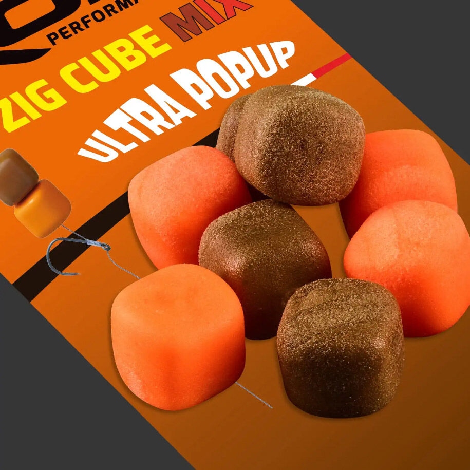 Appâts Artificiels Zig Cube Mix 10mm Brown + Orange x 16