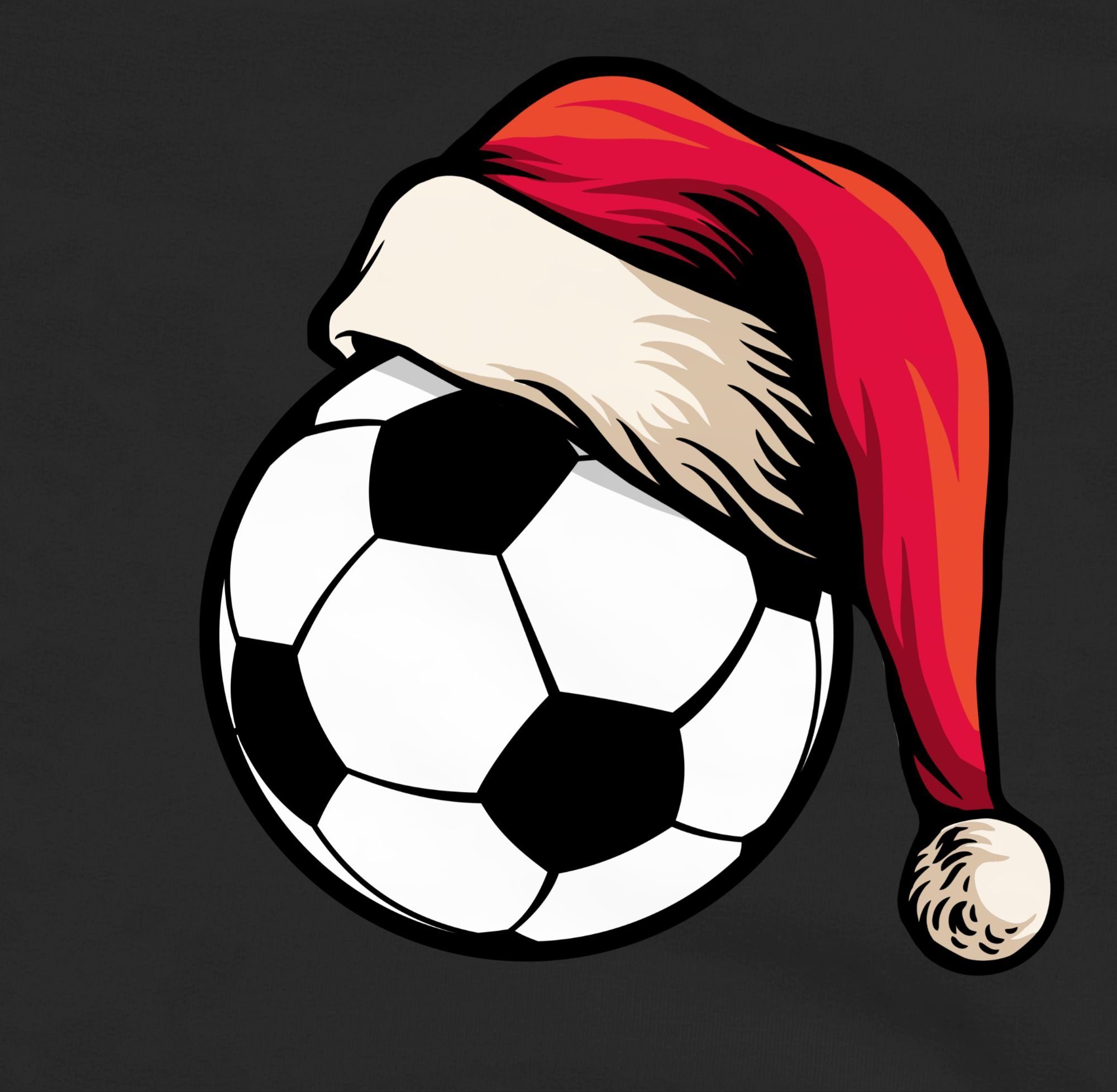 Shirtracer Hoodie Fußball mit Weihnachtsmütze Weihnachten Kleidung Kinder