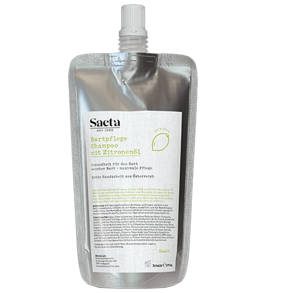 Saeta Bartshampoo mit Zitronenöl Nachfüllbeutel 200 ml