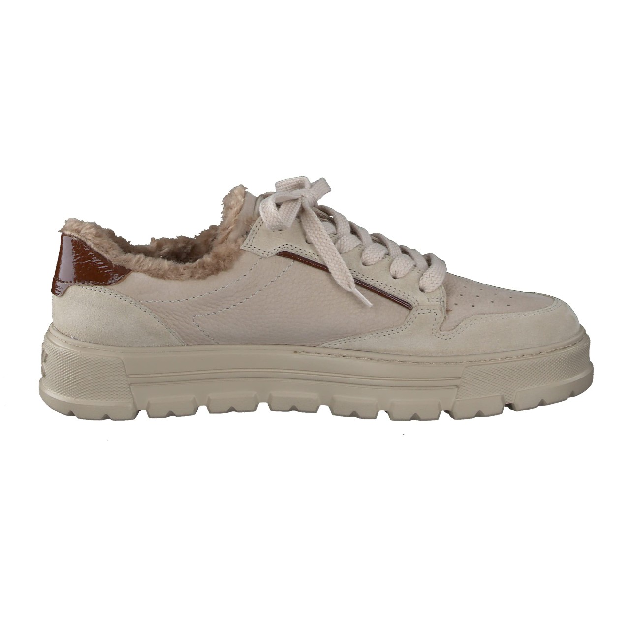 PAUL GREEN Freizeit Schnürer beige S.Suede/G.Nubik biscuit/almond