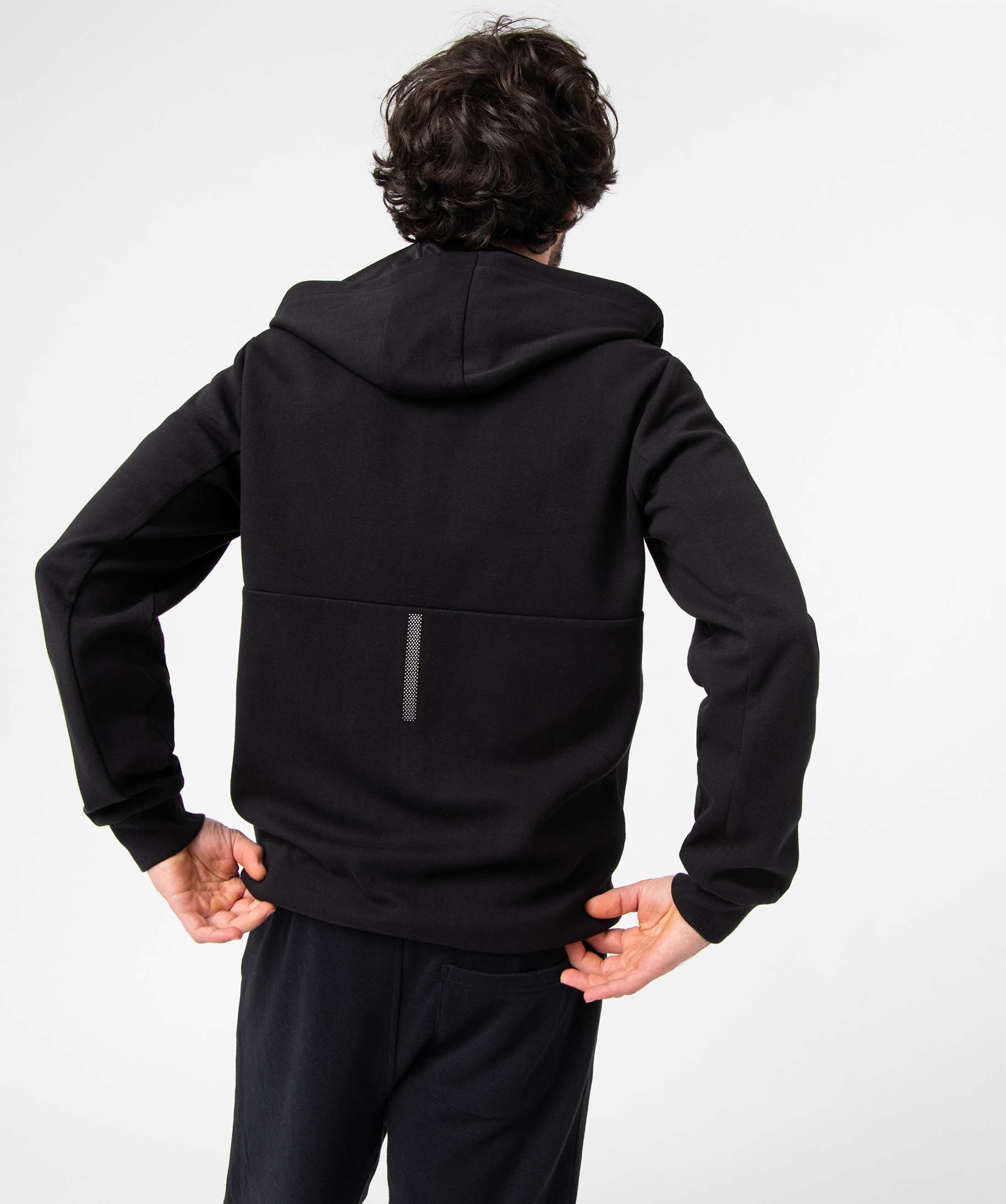 Sweat homme zippé à capuche noir | GEMO