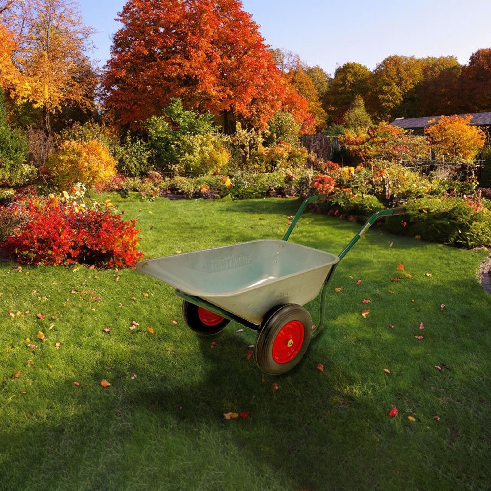 TRUTZHOLM Schubkarre 2 Rad Schubkarre Zweirad Karre Schiebkarre Gartenkarre 100l 160kg