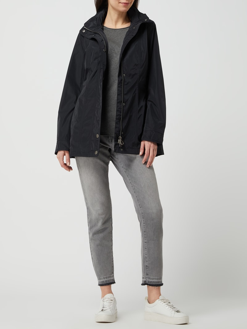 Funktionsjacke mit Label-Applikation Modell 'TOUJOURS 382' in marineblau
