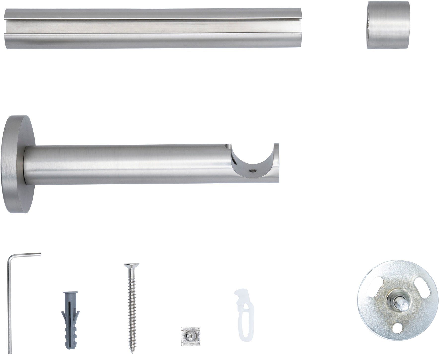 Gardinenstange Kappe function Ø 20mm, mydeco, 1-läufig, Fixmaß, verschraubt