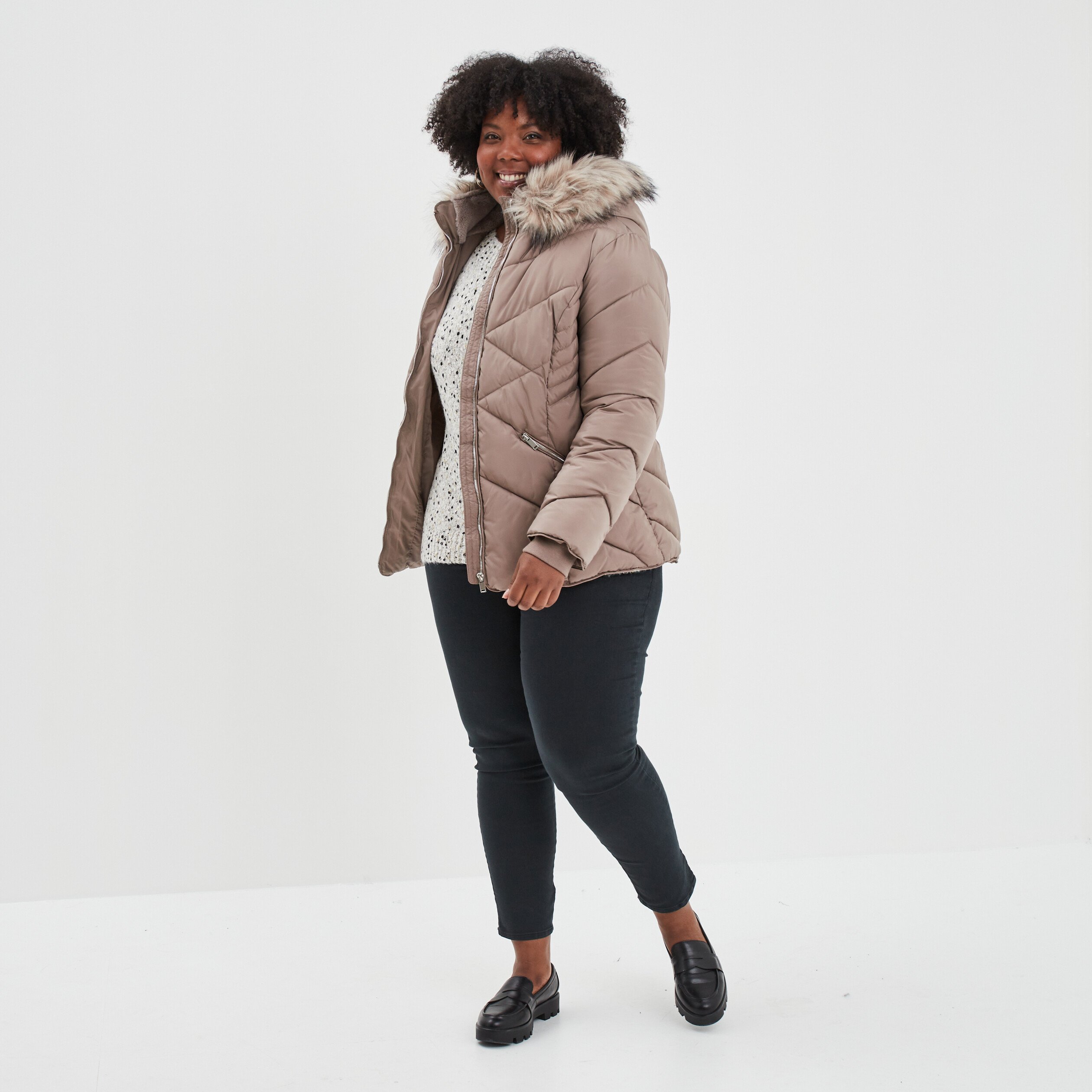 Pull col rond bateau blanc femme grande taille | La Halle