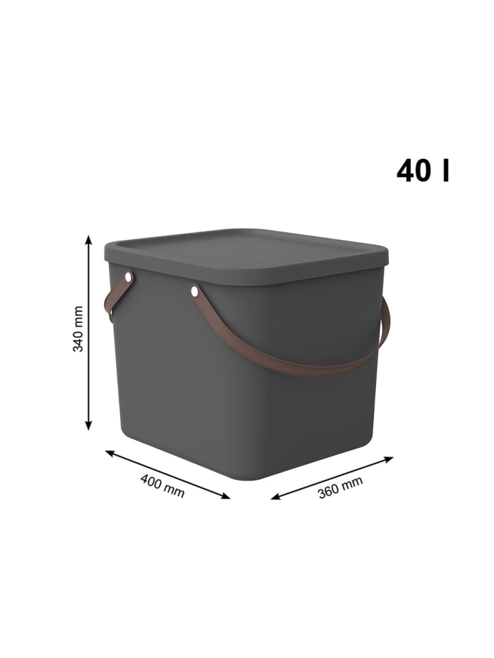 Rotho 2er-Set Aufbewahrungsbox 40l mit Deckel in Anthrazit günstig kaufen onesize