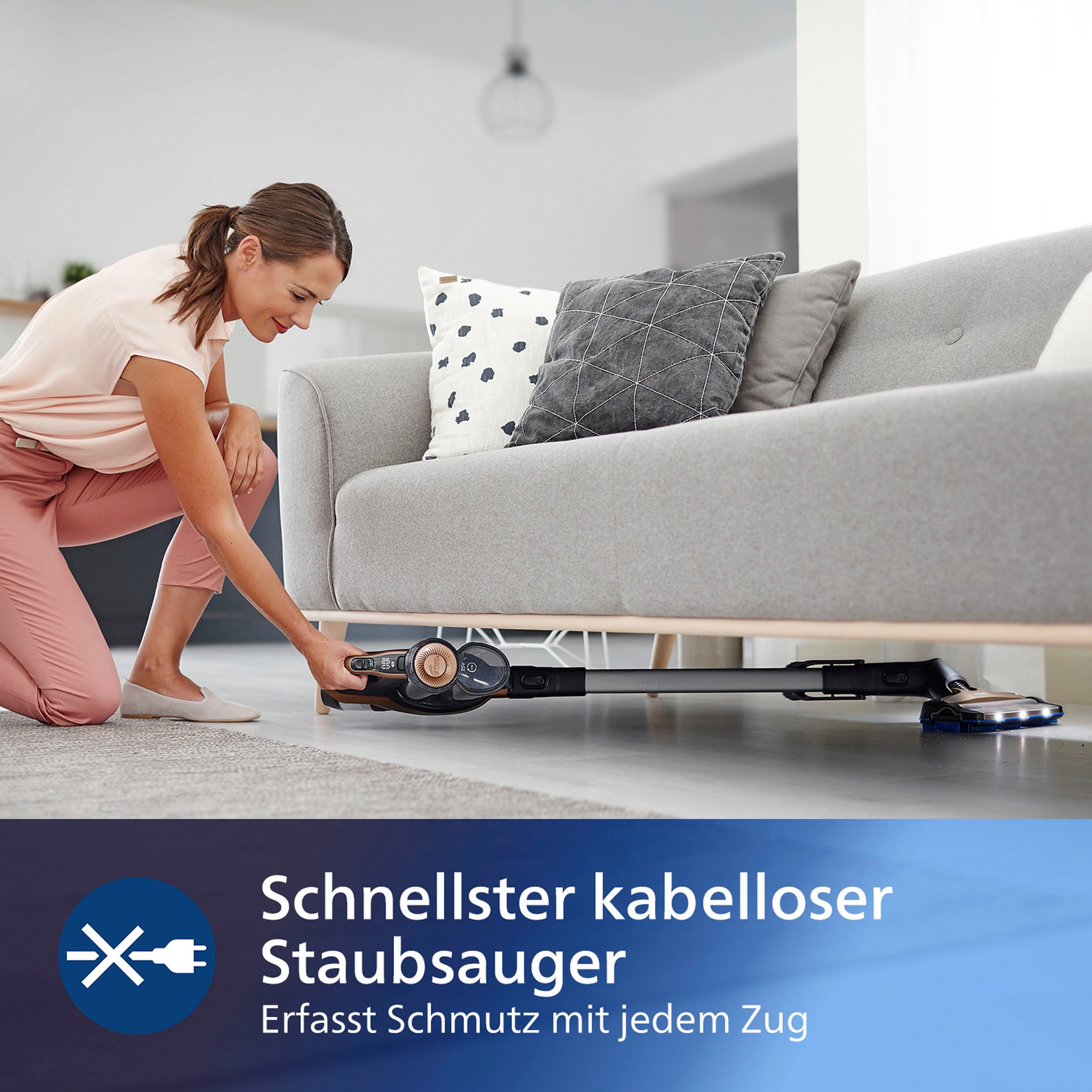 Philips Akku-Stielstaubsauger SpeedPro Max FC6826/01, beutellos, 65 Min. Akkulaufzeit