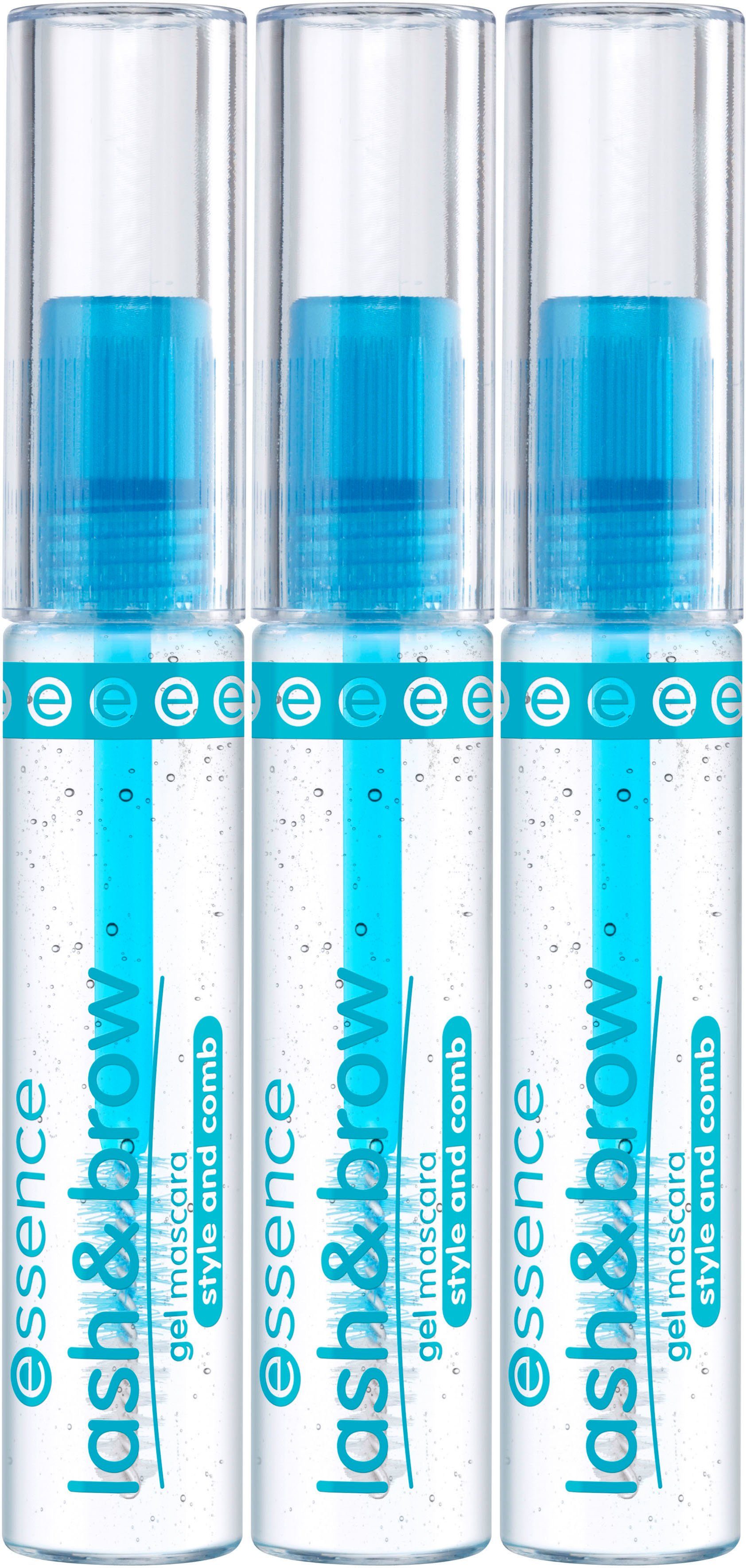 Essence Mascara lash & brow gel, 3-tlg., Wimperntusche und Augenbrauen-Gel, pflegend