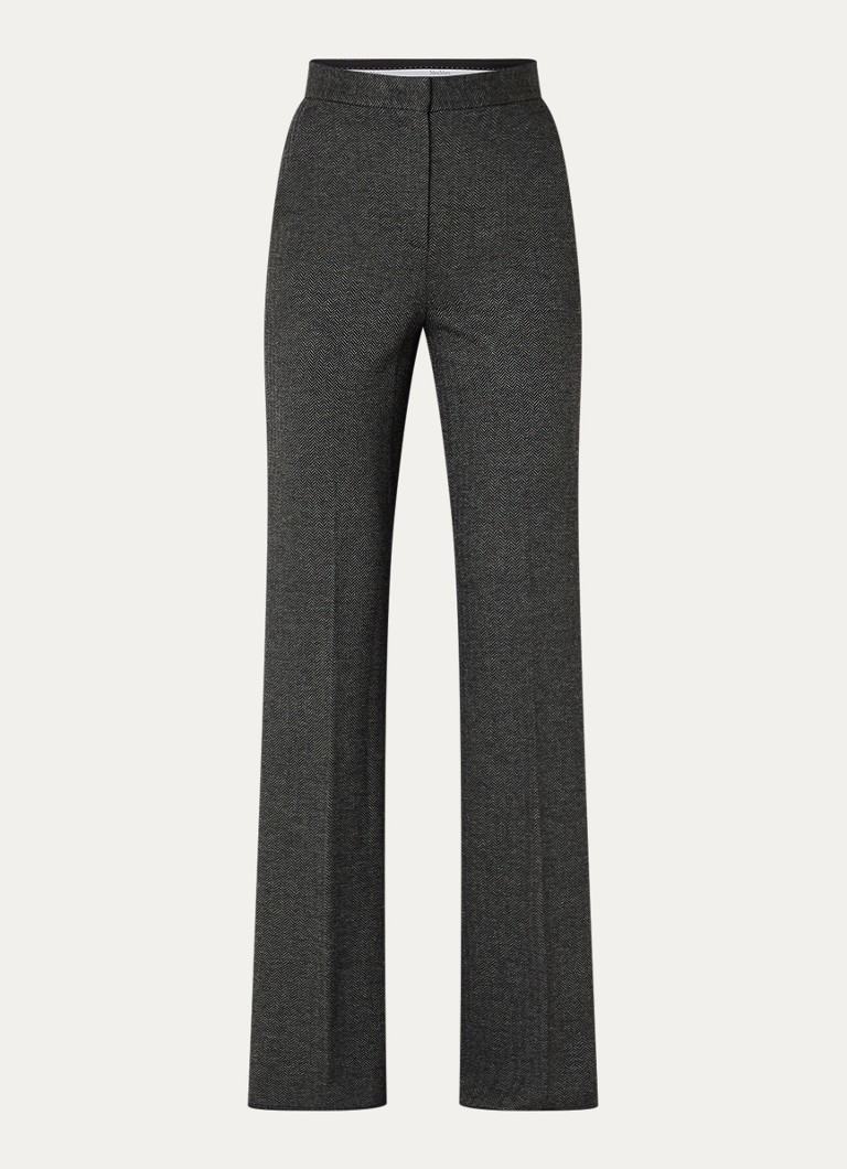MaxMara Angora high waist loose fit trousers in wool blend