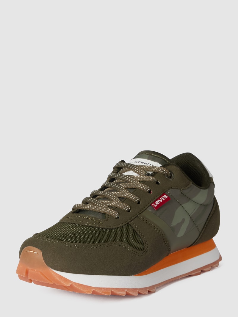 Sneaker mit Label-Details Modell 'Alex' in khaki