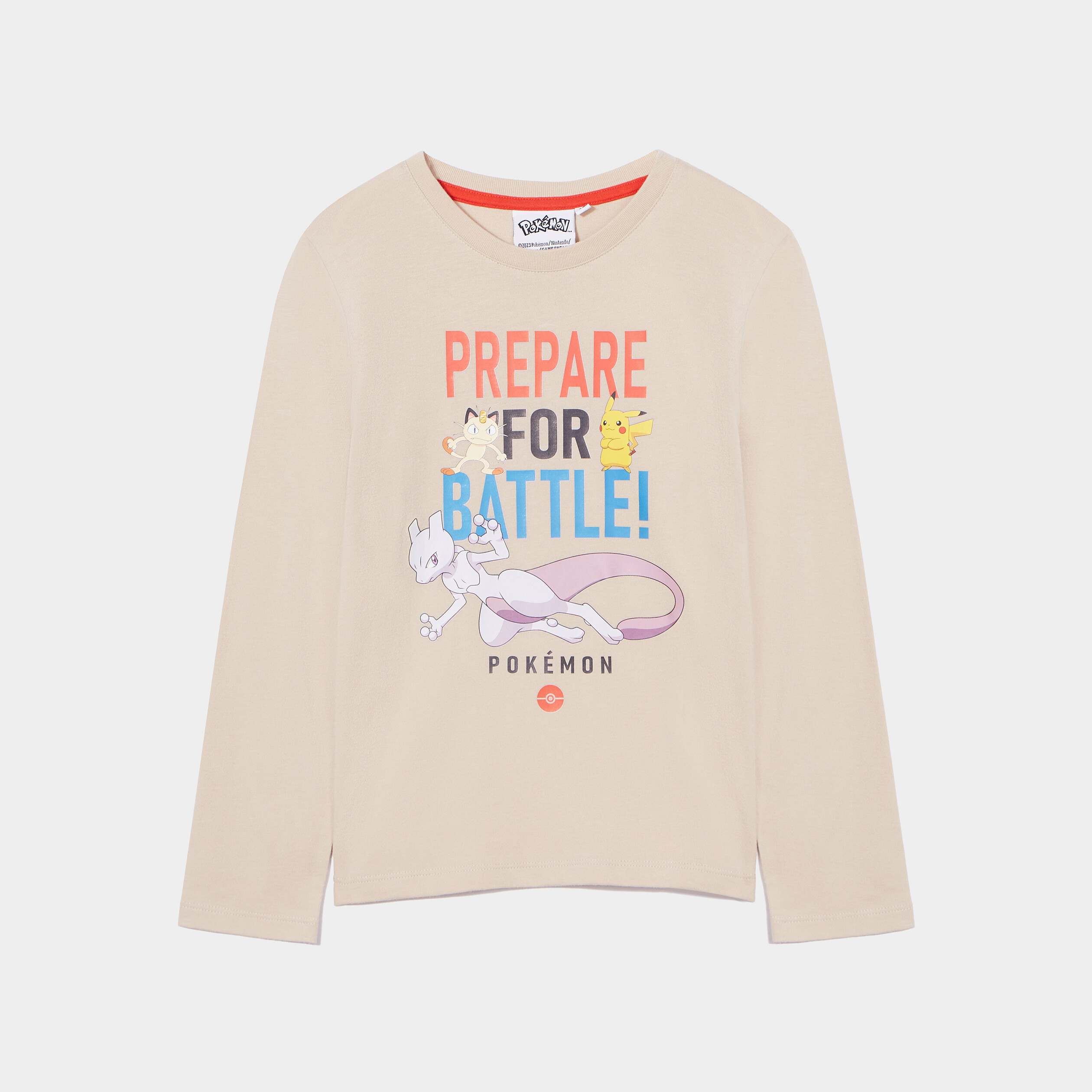 T-shirt manches longues coton Pokémon sable garçon | La Halle