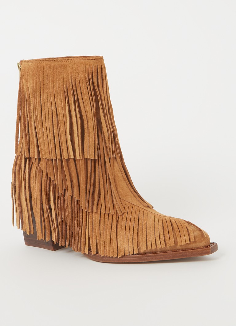 Ghete de cowboy din piele intoarsa Zadig&Voltaire cu franjuri