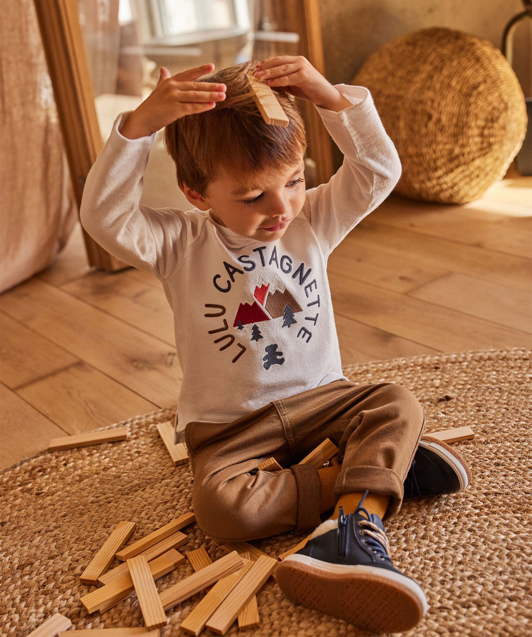 Pantalon bébé Garçon avec braguette fantaisie - LuluCasta... marron | GEMO