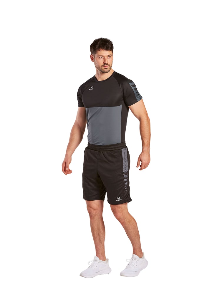 erima Six Wings Shorts in schwarz/slate grey günstig kaufen