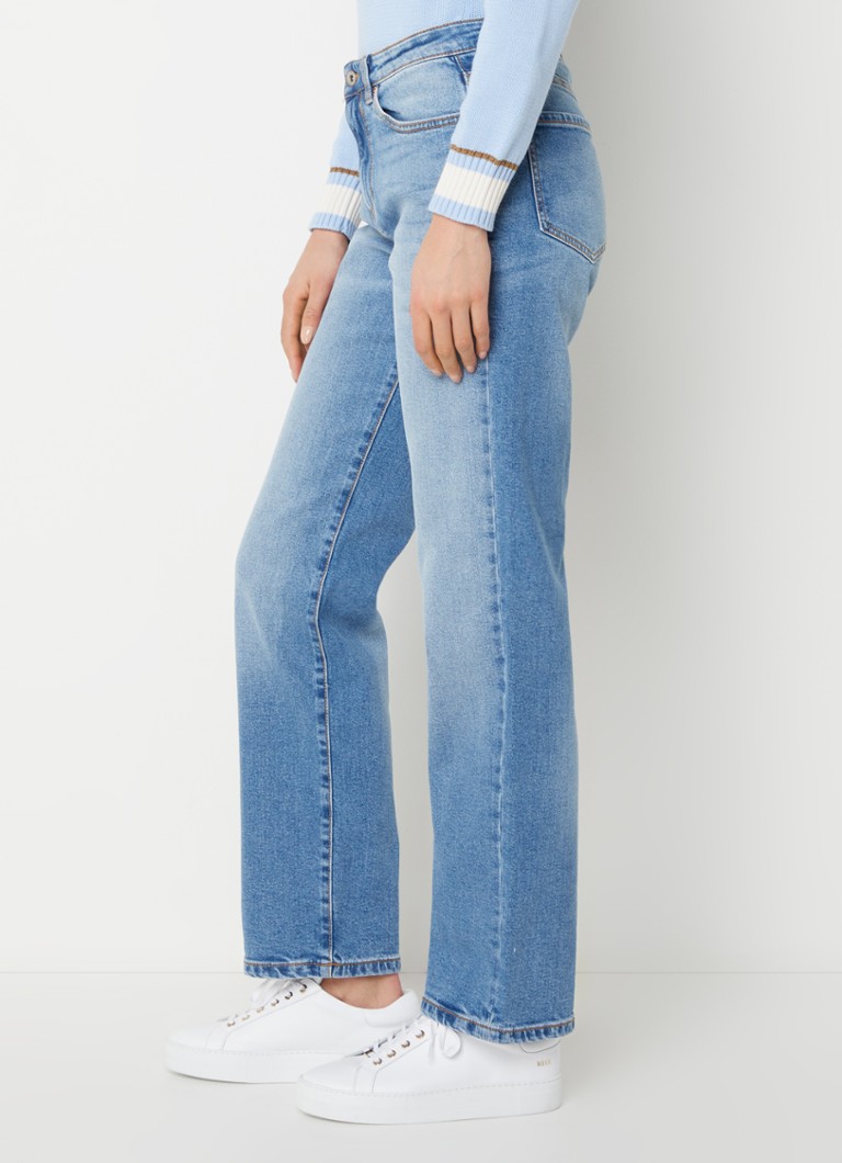 Jeans Benetton Ben a vita alta e gamba dritta, lavaggio medio