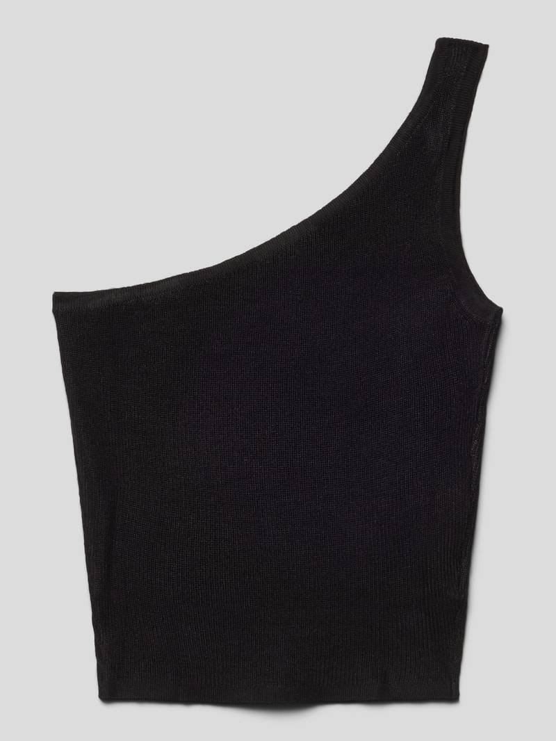 Trägertop mit One-Shoulder-Träger in schwarz