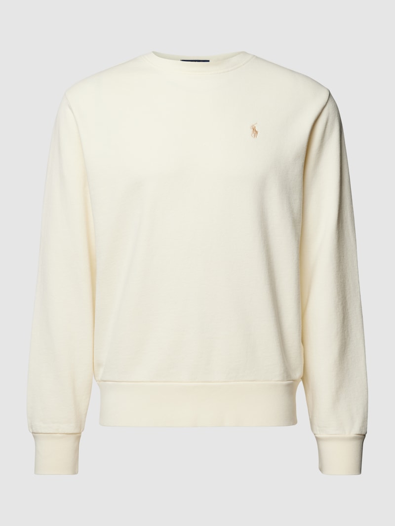 Sweatshirt mit Logo-Stitching in sand