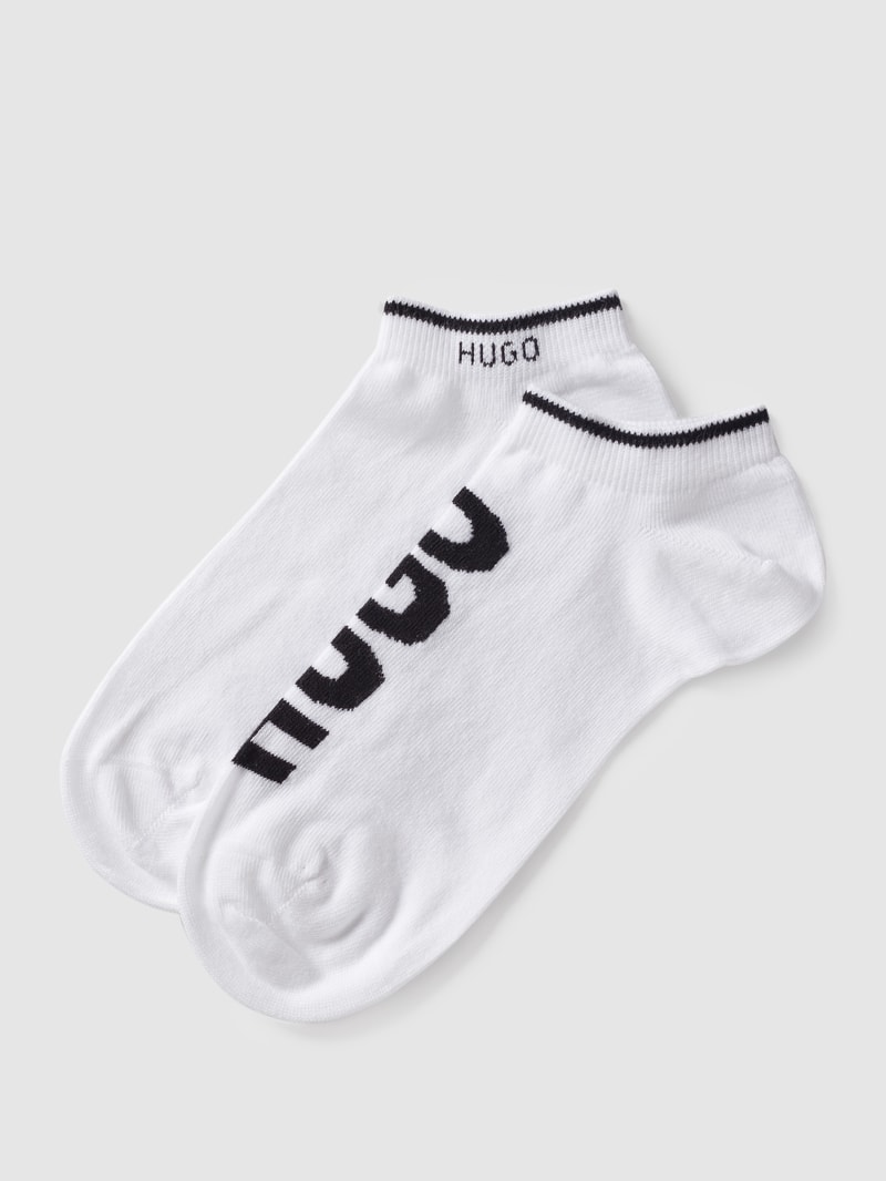 Sneakersocken mit Logo-Print im 2er-Pack in weiß