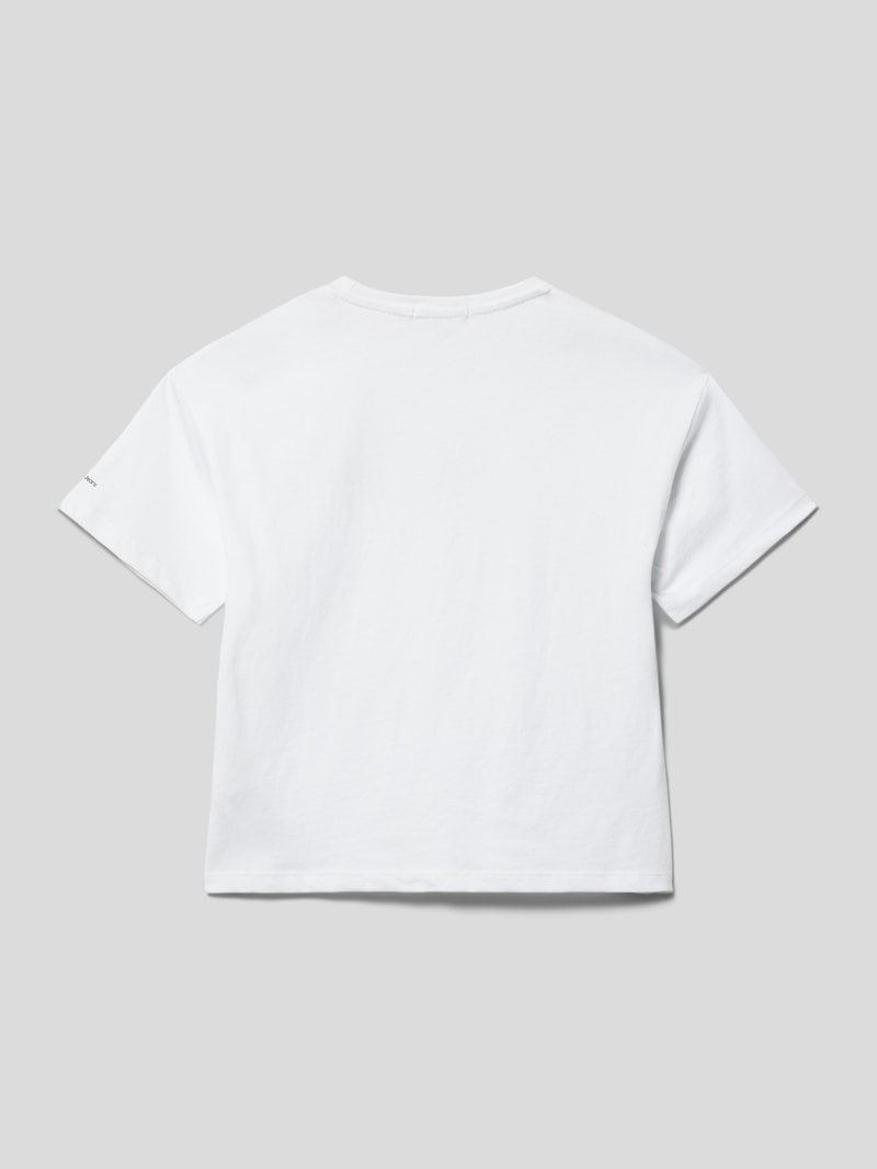 T-Shirt mit Label-Print Modell 'BOXY' in weiß