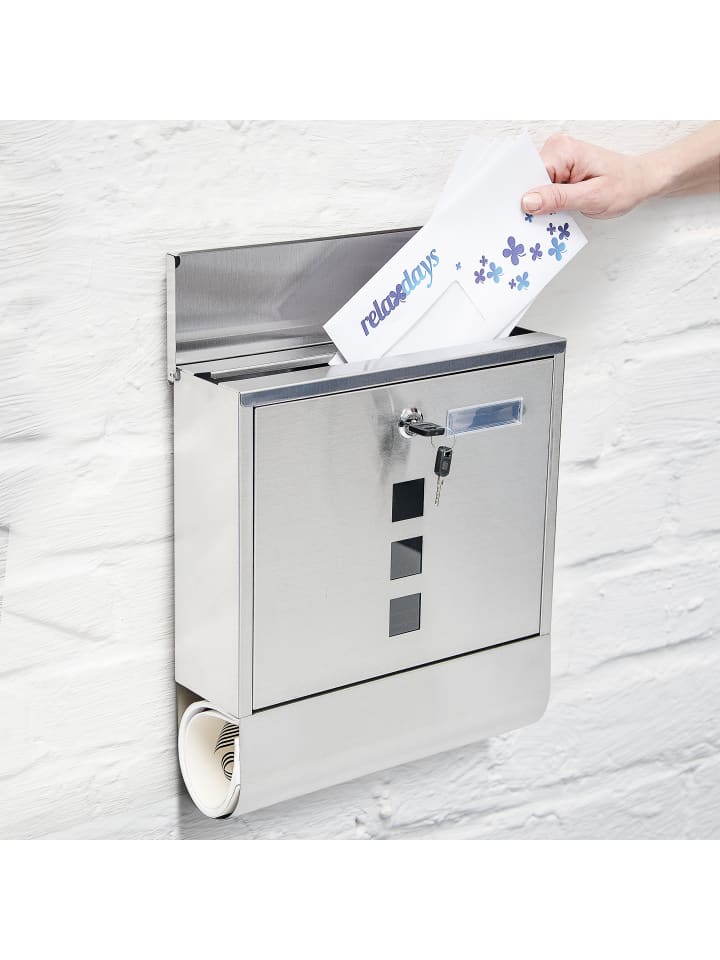 relaxdays Briefkasten in Weiß - (B)30 x (H)33,5 x (T)8,5 cm günstig kaufen onesize