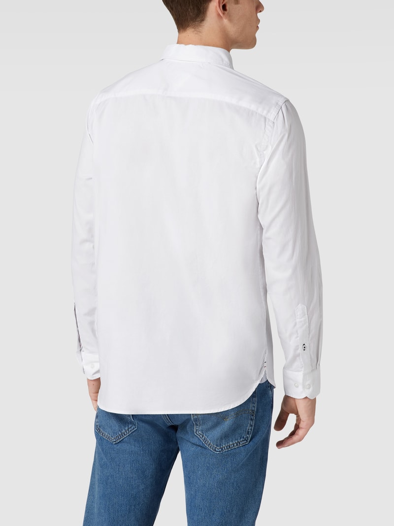 Freizeithemd mit Logo-Stitching Modell 'CORE FLEX POPLIN' in weiß